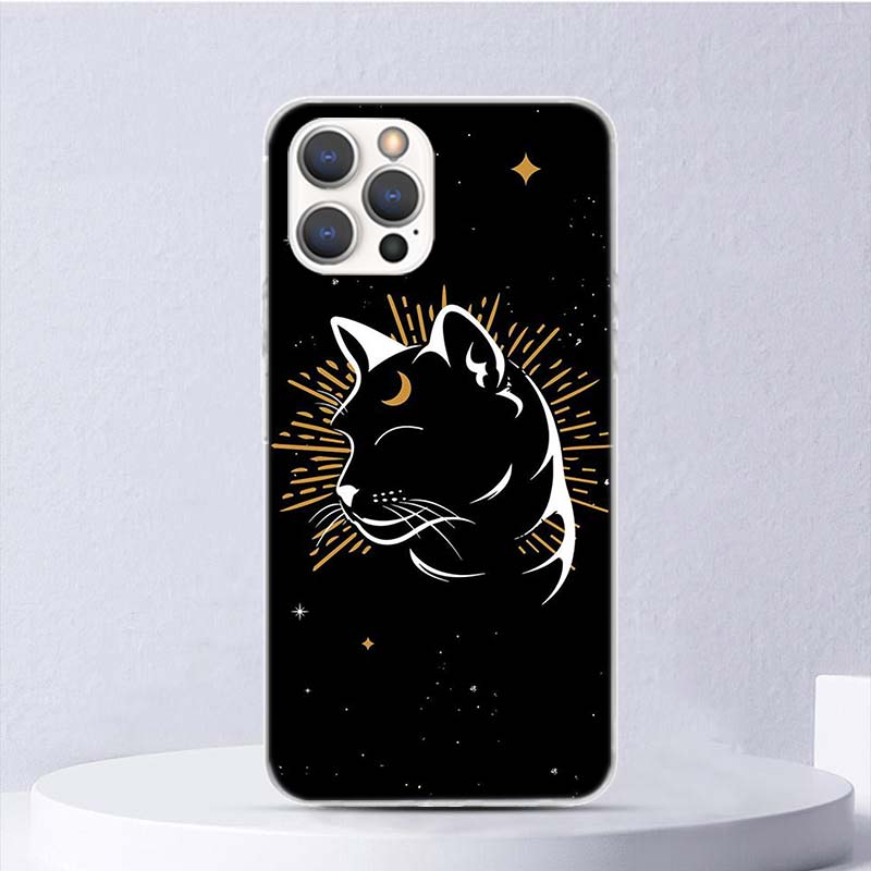 Чехол Witch And Cat Цветной Милый Мягкий Чехол Для iPhone 16 17 Air 16E 15 Plus 11 12 13 Mini 14 Pro Max Чехол Для Телефона Apple 7 8 SE Coque F