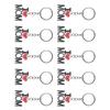 10Pcs Keychain Alloy Material Heart Pendant Family Birthday Present Key Ring DecorationMOM