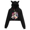 Хит продаж Укороченная толстовка с ушками кошки из Demon Slayer для женщин