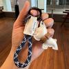 Cute Handmade Leather Puppy Keychain Pendant - Unique Gift Bag Accessory for Couples