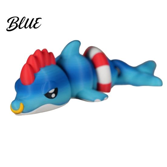 Игрушка Морское Животное 3D Печатная Сочлененная Фигурка Дельфина Плавательный Круг Игрушка-Антистресс Гибкие Сочленения Декор для Рюкзака Сумки Кошелька Брелок Плавание