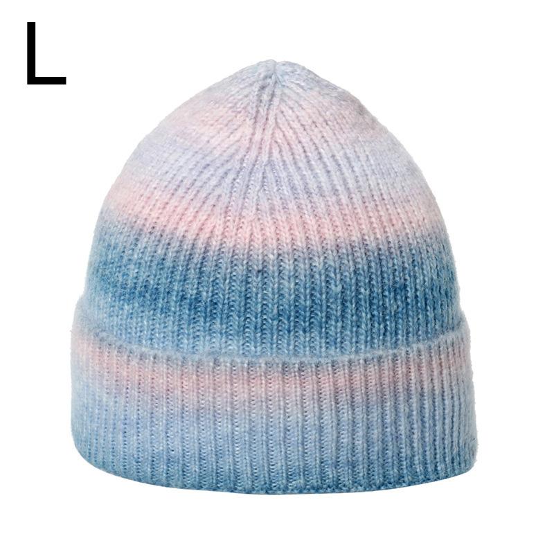 1Pc Ski Caps Thicken Knitted Hat Winter Hip Hop Slouchy Women/Men Soft Harajuku Style Outdoor Tie Dye Color