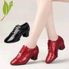 XIHAHA Woman's Sneakers Latin Dance Shoes Salsa Ballroom Shoe Soft Sole Breath Genuine Leather Women Practice Dance Heel Ladies