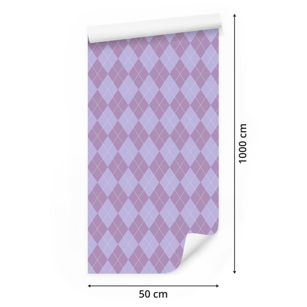 Pastel Diamonds Wallpaper Lavender and Purple for Living Room and Bedroom 50x1000