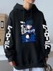 Isagi Yoichi Принт Капюшон Аниме Синий Замок Пуловер Мужчины Женщины Классические Толстовки Манга Уличная Одежда Харадзюку Унисекс Толстовка