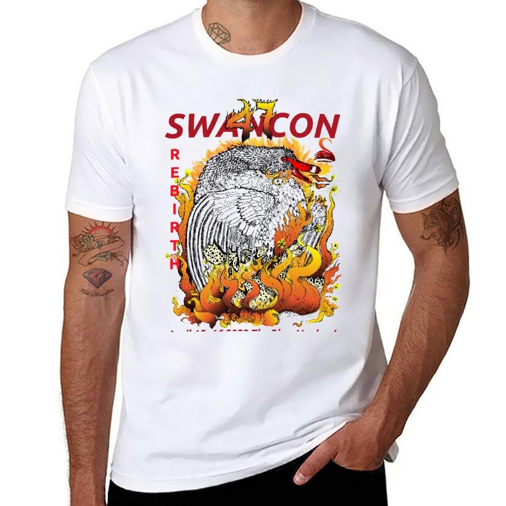 2023 Swancon 47 Rebirth Футболка оверсайз одежда в стиле аниме однотонные футболки мужские