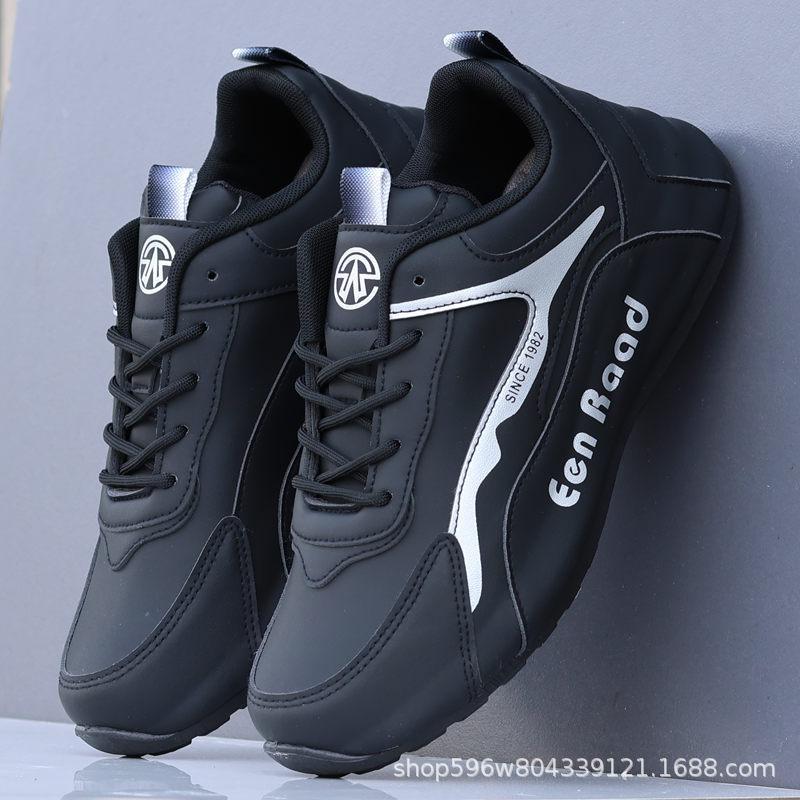 Мужская обувь осень водонепроницаемая кожаная поверхность 2024 новая спортивная обувь мужская сумка дно нескользящее усиление повседневная папа модная обувь