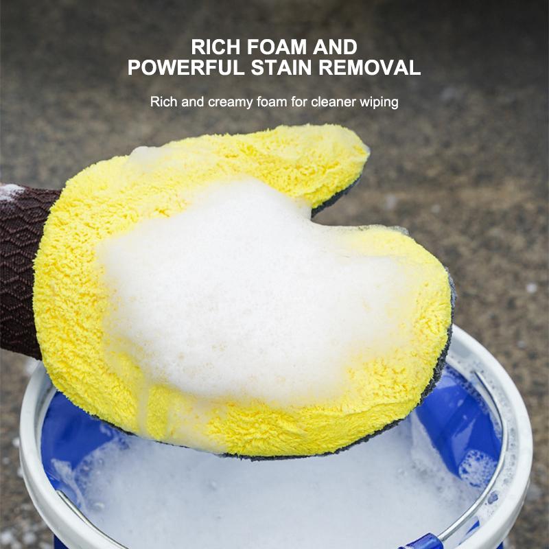 Перчатки для мытья автомобиля, двусторонние коралловые флисовые перчатки для автоматической чистки, перчатки для мытья окон, дверей, стекол, средства для ухода за краской