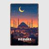 Istanbul Turkey Night Scene Classic Vintage Retro Metal Poster Bedroom Wall Home Decor Bar Tin Sign Room Decoration