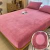 Warm and Thick Winter Fitted Sheet Non Slip Adjustable Mattress Covers Soft Velvet Bed Covers Mattresses Protective Covers
