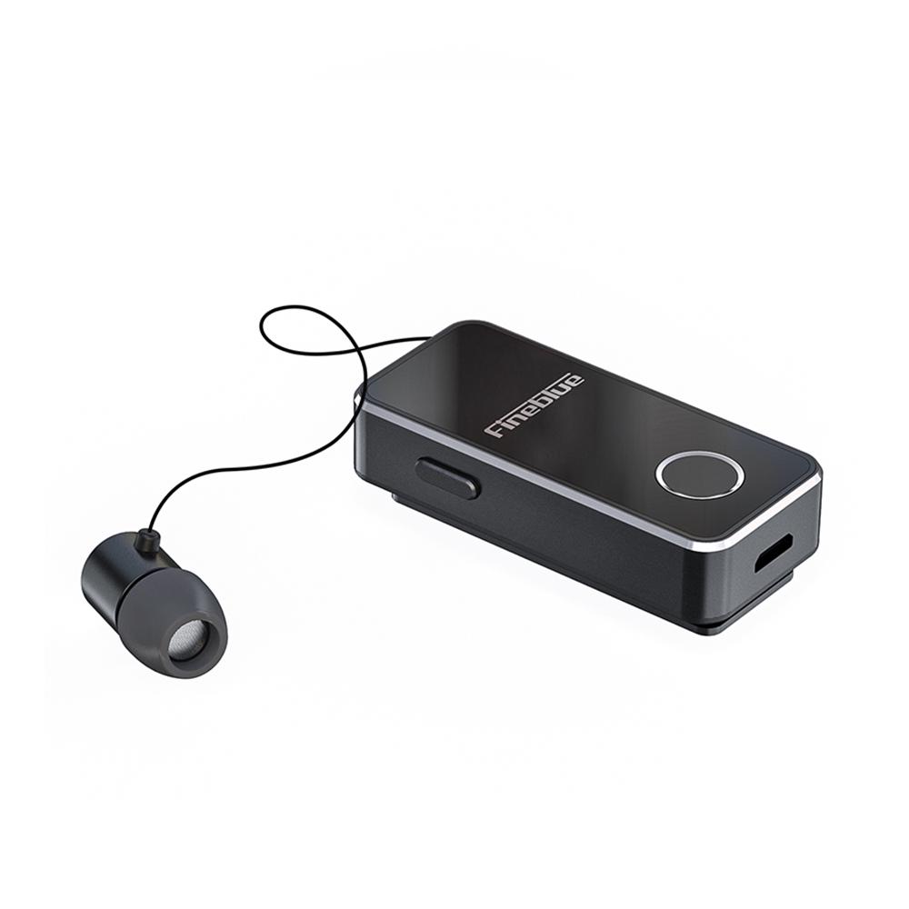 Fineblue F2 Pro Wireless Bluetooth 5.0 Earphone Vibrating Alert Wear Clip Headphone Hands-Free Black
