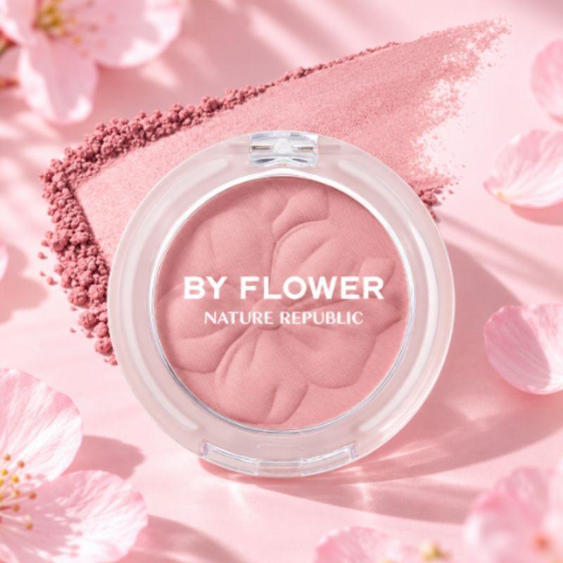 Nature Republic Румяна By Flower Cotton 5 г – Мягкий и натуральный цвет щек | 3 оттенка