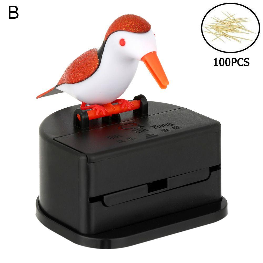 Cute Plastic Automatic Bird Toothpicks Container Toothpick Dispenser Toothpick Holder Box