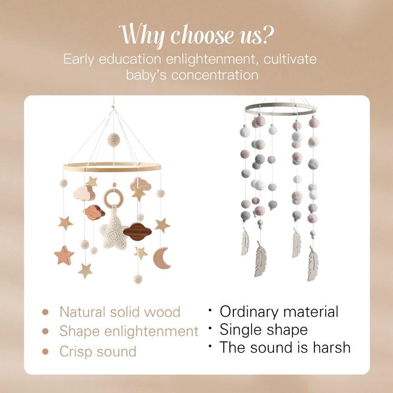 Детская игрушка-погремушка 0-12 месяцев, деревянный мобиль на кровати, музыкальная шкатулка для новорожденных, подвесной колокольчик для кровати, держатель для игрушек, кронштейн для детской кроватки для мальчиков