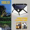 Outdoor LED Solar Lights Motion Sensor Outdoor Wall Lights 100 LED Lights 4 Side Lights for Garden Patio Balcony Etc.