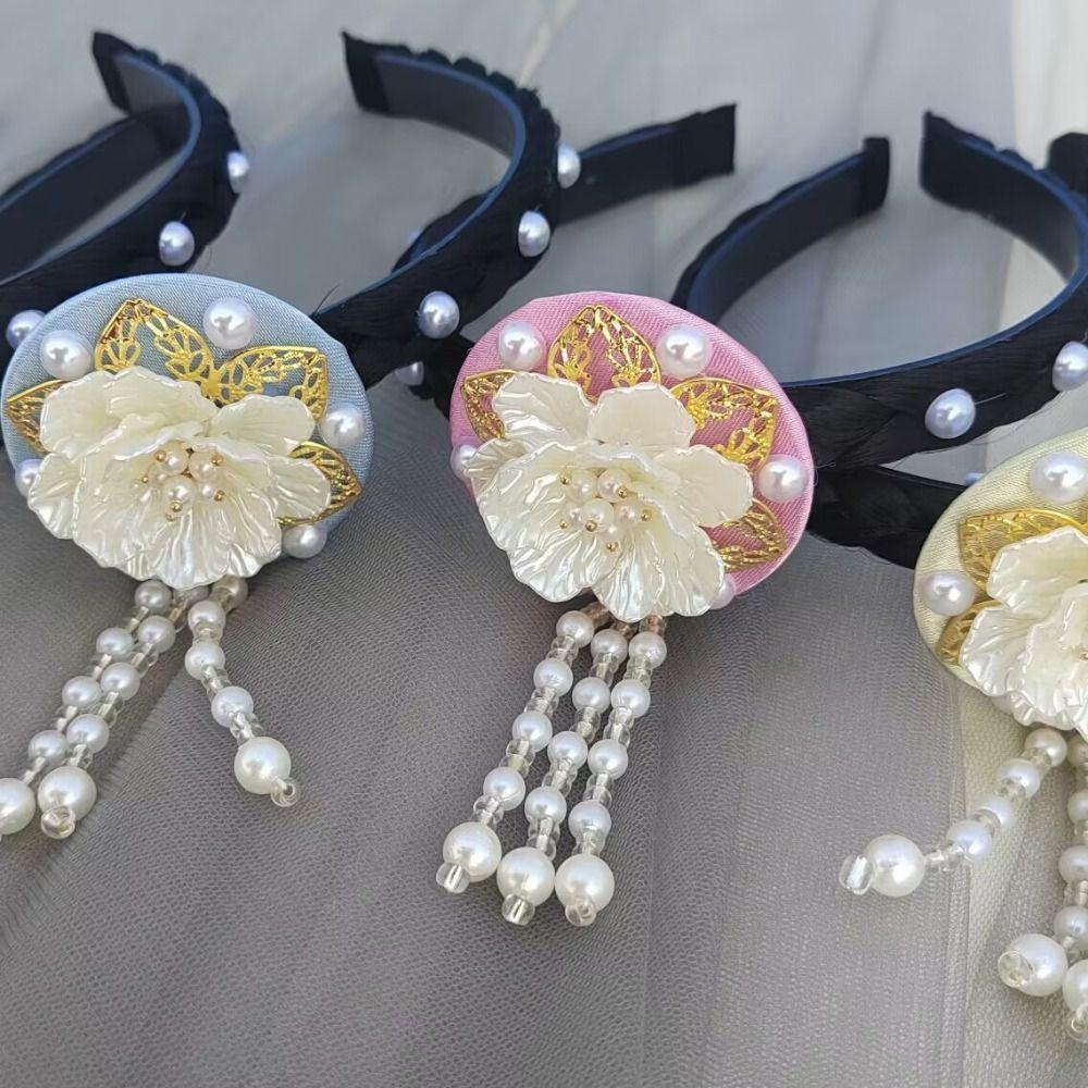 Tassel Korean Headband Pearl Stage Dance Hair Hoop Gift Hanbok Hairband  Performance