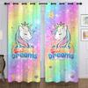 Rainbow Background Sweet Dream Unicorn Curtains for Living Dining Room Bedroom Nordic Minimalist Modern Decoration Curtain