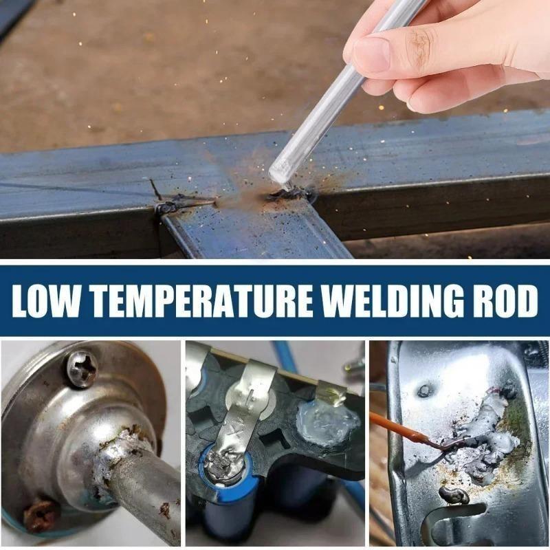 60pcs Low Temperature Easy Melt Aluminum Universal Silver Welding Rod Cored Wire Rod Solder No Need Solder Powder Weld Bar