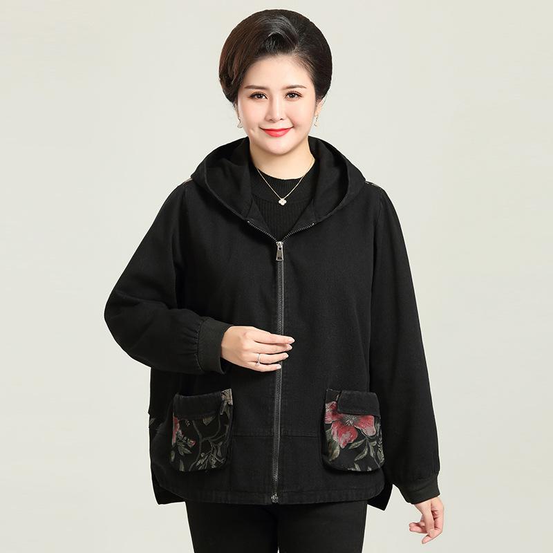 Denim jacket women's thickened spring and autumn new women's top middle-aged mother loose coat spring and autumn coat