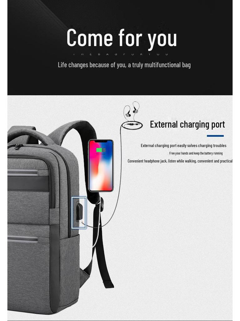 High-End Fashion Men's Waterproof Travel Backpack with Large Capacity