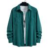 Men's Corduroy Long Sleeve Shirts Solid Color Comfortable Outdoor Casual Shirts Streetwear Tops