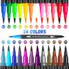 Corslet 24 Colors Dual Tip Colored Brush Pens Art Marker Set Fine Point Calligraphy Markers for Artists Pen Set Journal