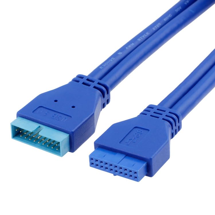 WLGQ USB-кабель-удлинитель для материнской платы, от разъема к разъему, для передачи данных, прочный, 5 Гбит/с, для ПК, игровых систем и портов передней панели 3.0, 19-контактный