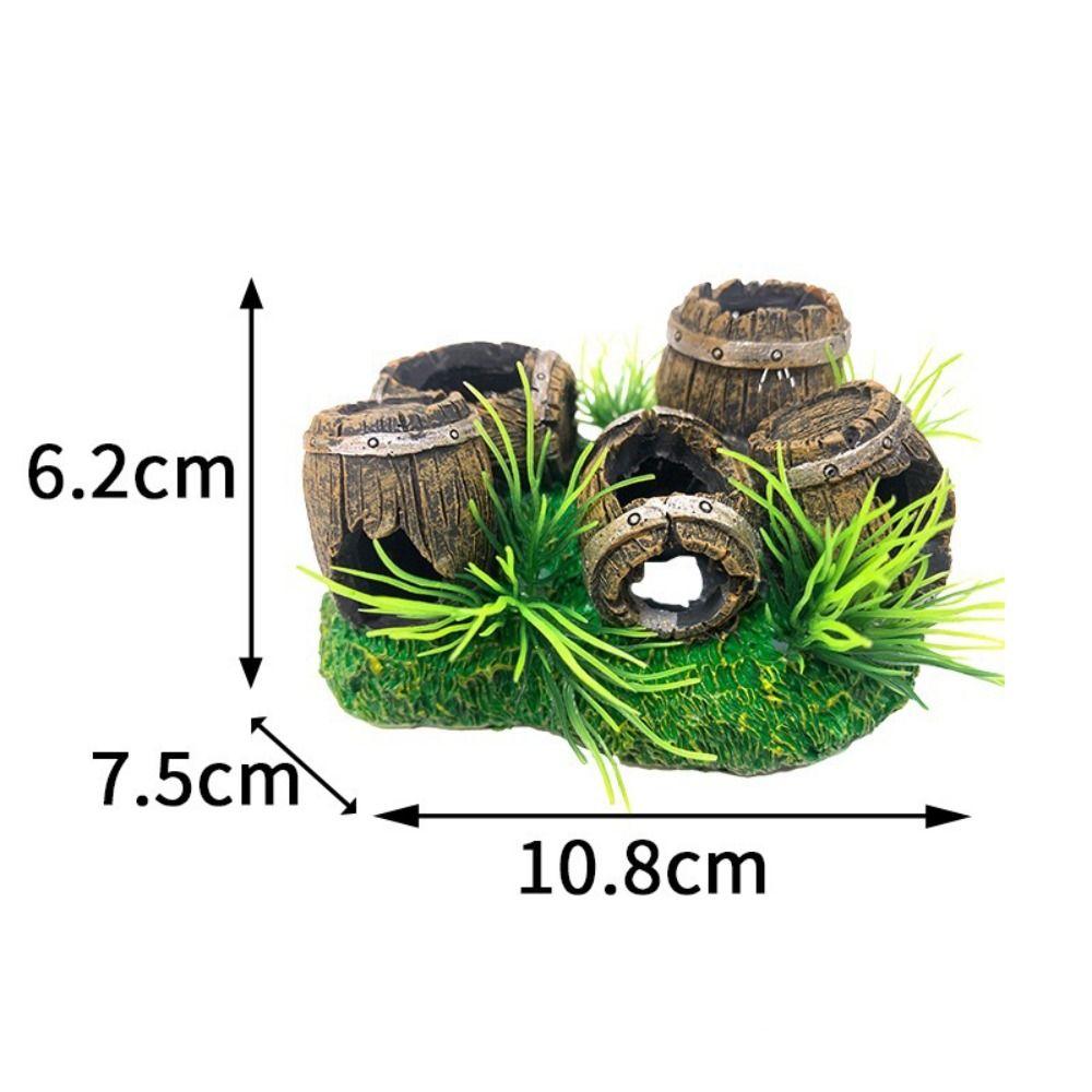 Creative Hideout Aquarium Ornaments Artificial Antique Barrels Betta Cave Hiding Spawning Spot