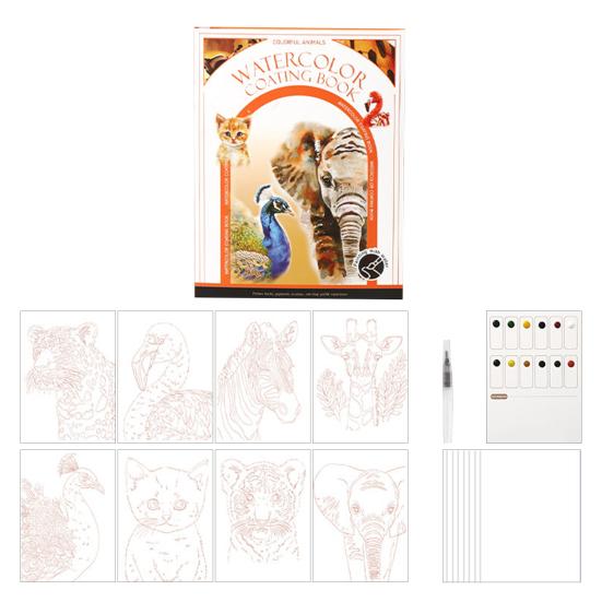 Портативный альбом для гуаши, трехстворчатый дизайн, набор акварельных листов с 12 ячейками для красок, эргономичная кисть, арт-набор для снятия стресса