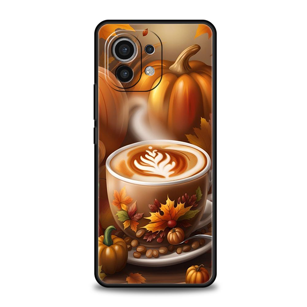 Чехол для телефона для Xiaomi Mi 17 Pro Max 15 14 13 12 11 Ultra 15T 14T 13T 12T Pro Lite Мягкий ТПУ Тыква Осенние листья Кофе