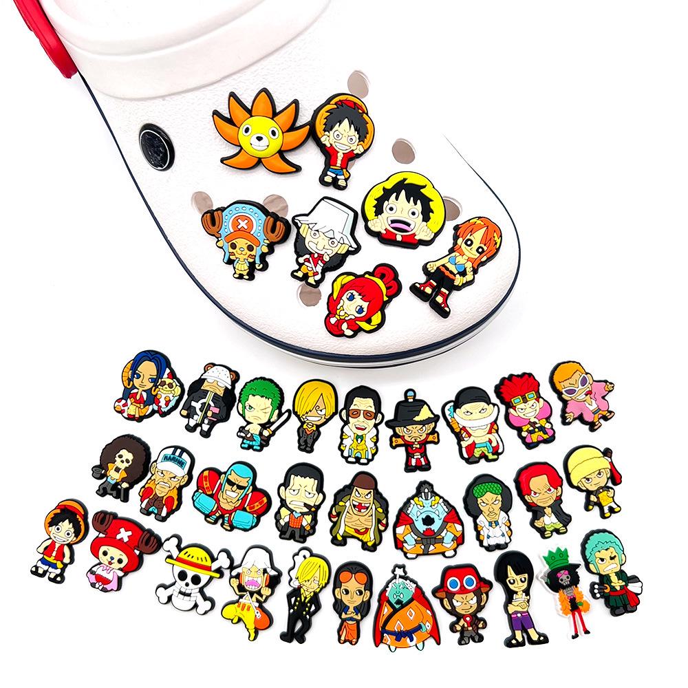 Милые Мультяшные Шармы One Piece: Мягкие резиновые пряжки и аксессуары для обуви в стиле японского аниме
