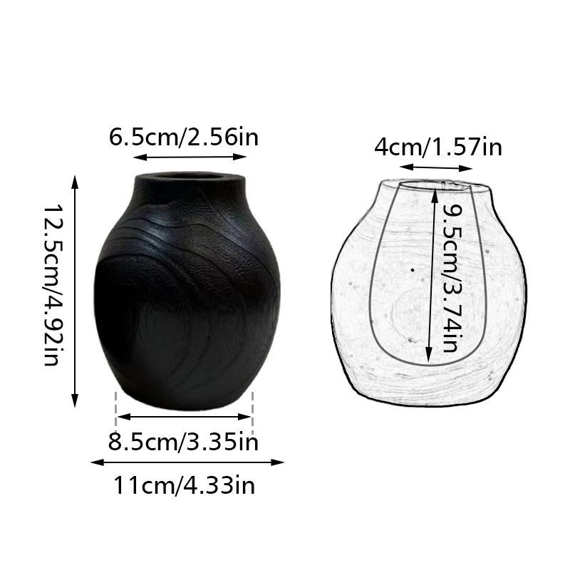 1 шт. Искусственный цветок Сухой цветок Ваза Креативное украшение дома Деревянная ваза Современный минимализм