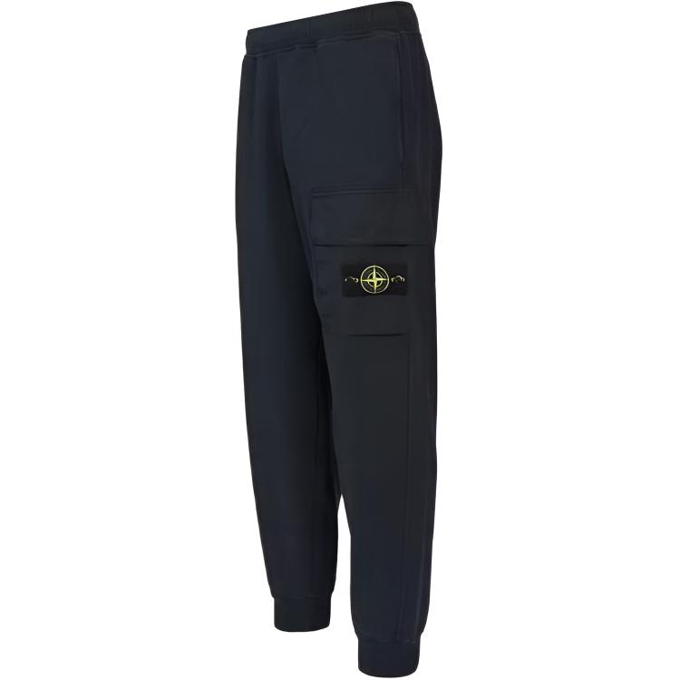STONE ISLAND Брюки спортивные трикотажные мужские с эластичными манжетами и значком, темно-синие K2S156200003S0A20-V0020