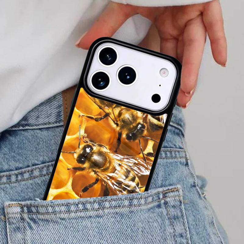 Чехол-соты с пчелой для iPhone 16e 15 14 13 12 17 Pro Max Plus Air 17pro Чехол Coque