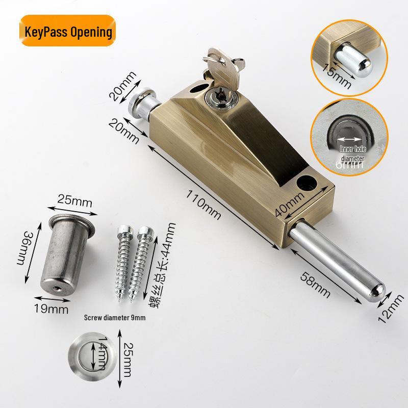 Защелка-замок для пола из алюминиевого сплава и вращающейся деревянной двери