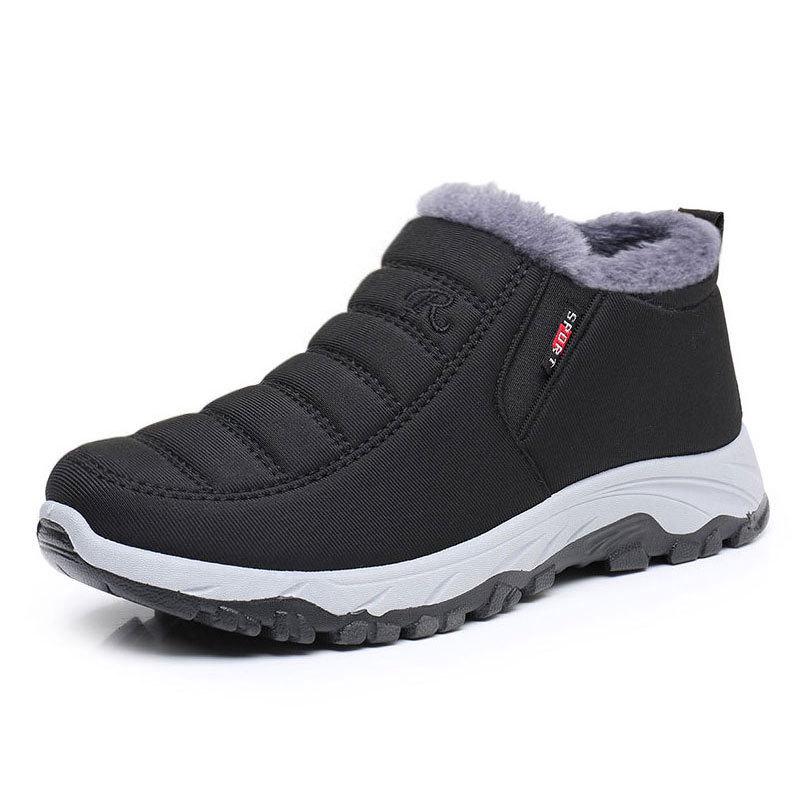 2025 Winter Plus Size Unisex Snow Boots: Slip-on, Fleece Lined, Soft Sole, Thickened Low-Top for Outdoor Use