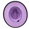Gradient Color Fedora Hat for Women Men Wide Brim Felt Bowler Hat Luxury Casual Leather Belt Fedoras Chapeau
