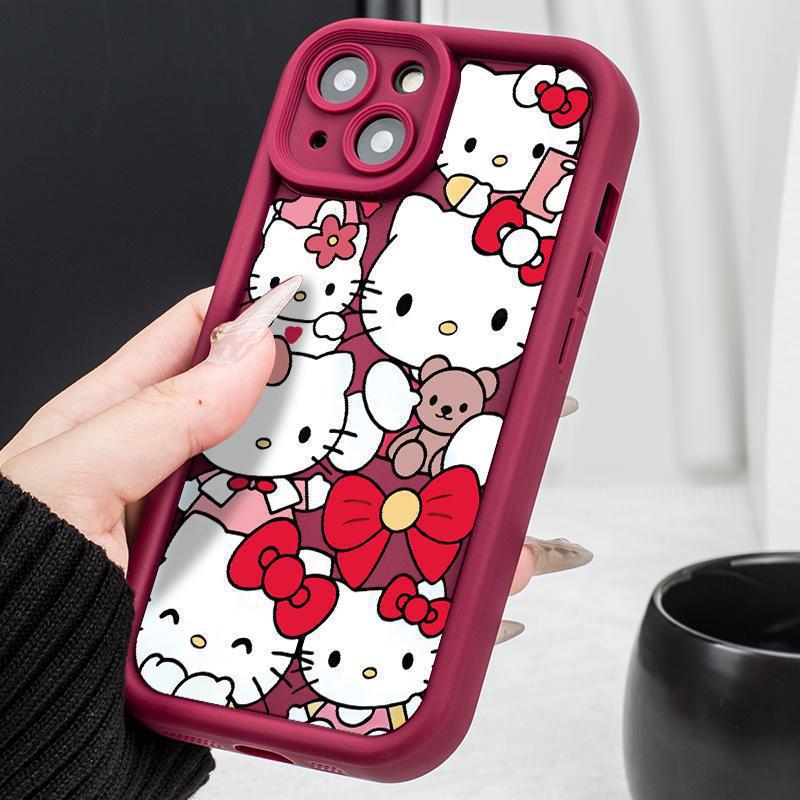 Explosive TEMU/Xiyin/TikTok Sanlio TK cat Hello Kitty for Apple 16 mobile phone case ladder