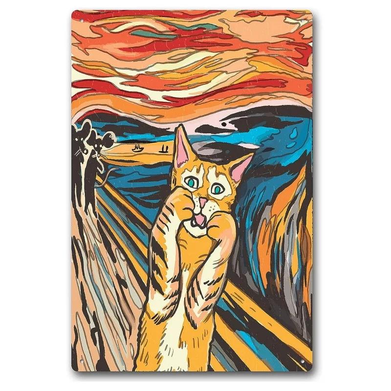 Смешной декор для кошек Металлические жестяные таблички Я делаю что хочу Милые кошки Постеры Настенное искусство Знак для эстетики Ванная комната Сад Домашнее украшение