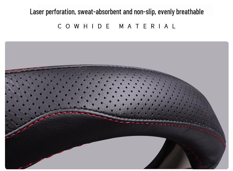 Genuine Leather Steering Wheel Cover for GAC 21 GS84M8M6GS53GA4 Aion V S ME580