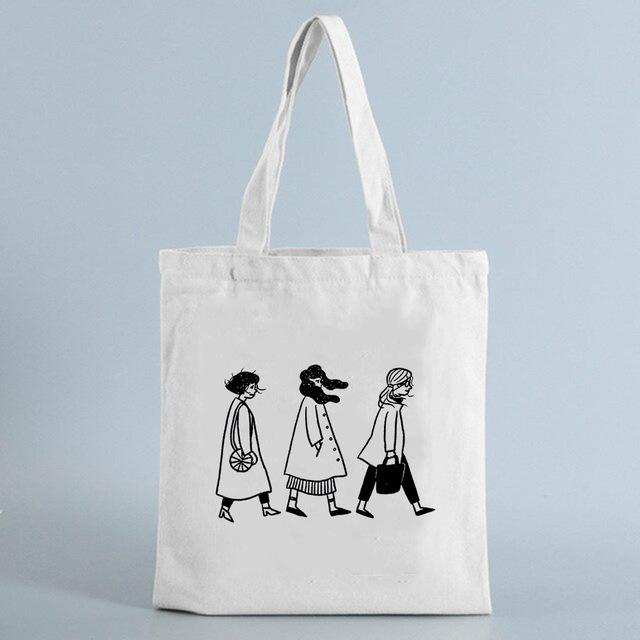 Study Girl Power Print Женская сумка для покупок Складная холщовая большая сумка Большая сумка для покупок Сумка для учителя Сумка для книг Экологичные дорожные сумки