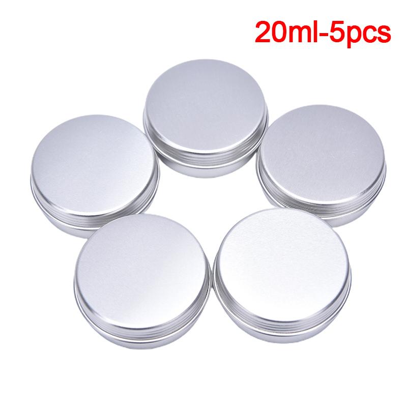 5Pcs Aluminum Mini Round Tin Metal Container Bottles Storage Jar Screw Lids Box