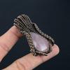 Rose Quartz Gemstone Handmade Copper Wire Wrap Jewelry Pendant For Love