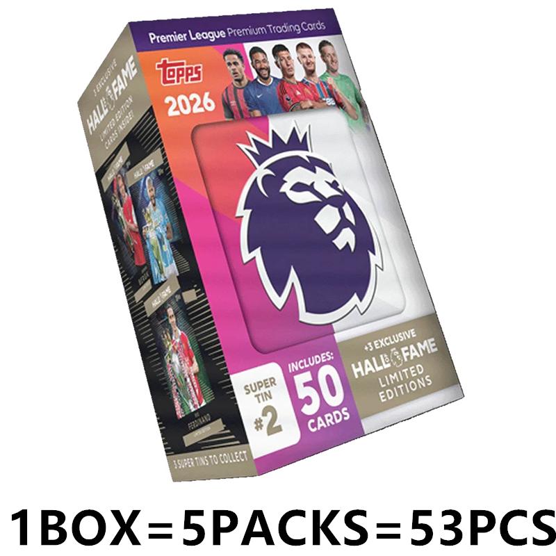 Сезон 2026 Topps Premier League Debut Edition Мега-контейнер Супер-контейнер Жестяная коробка Футбольная Звезда Карточка Коллекционная Карточка Праздничный Подарок Игрушка