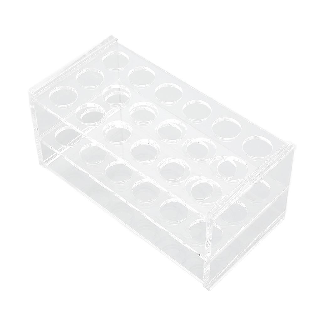 Acrylic Test Tube Rack for 17mm Tubes 18 Holes Transparent Centrifuge Tube Rack for 10ml 15ml Tube