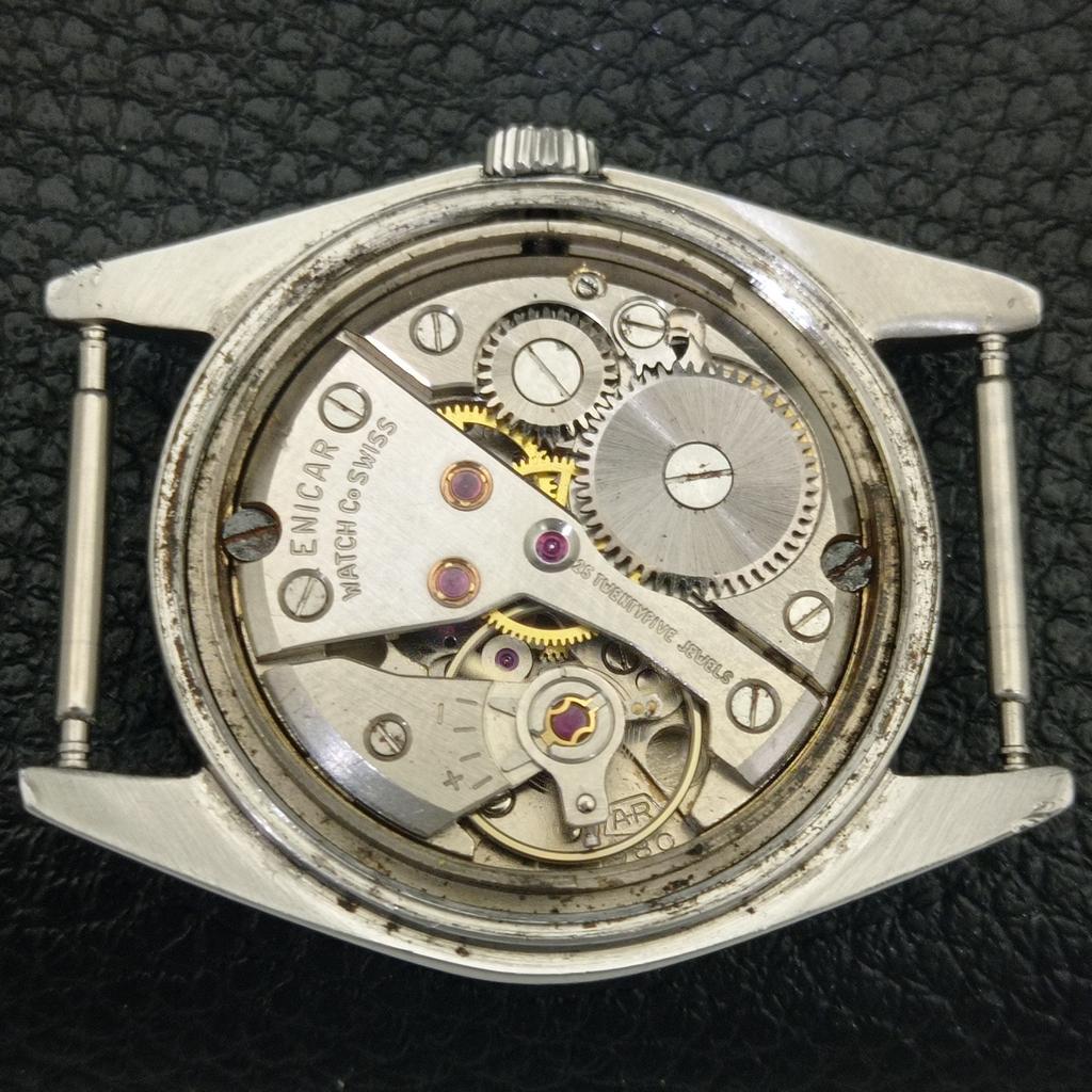 ВИНТАЖНЫЕ ШВЕЙЦАРСКИЕ МУЖСКИЕ ЧАСЫ ENICAR STAR JEWELS С РУЧНЫМ ЗАВОДОМ, БЕЛЫЙ ЦИФЕРБЛАТ a703027-1