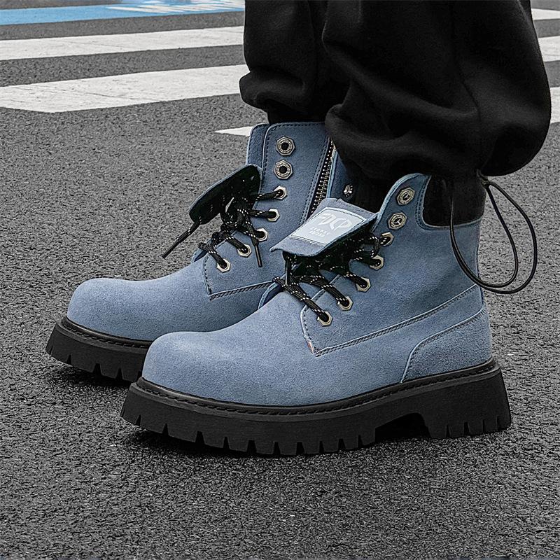 Ботинки Мартина мужские оригинальный дизайн британский стиль толстая подошва увеличивающая рост уличные альпинистские ботинки универсальный тренд 34525-J