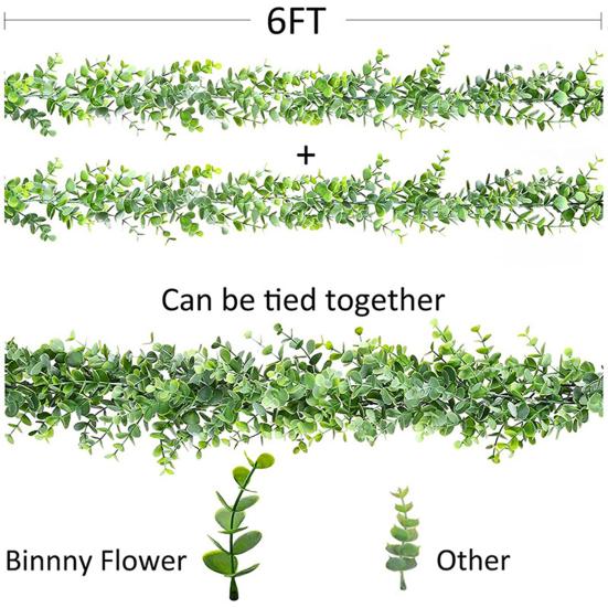 Realistic Simulation Rattan No Withering UV-resistant Flower Arrangement Fake Eucalyptus Background Decor