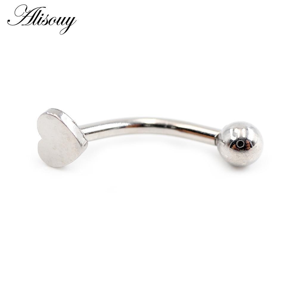 Alisouy 2 шт., сердце, крест, звезда, цветок, сталь, циркон, CZ, изогнутое кольцо для губ, кольцо для губ, серьги Daith Helix, украшения для пирсинга