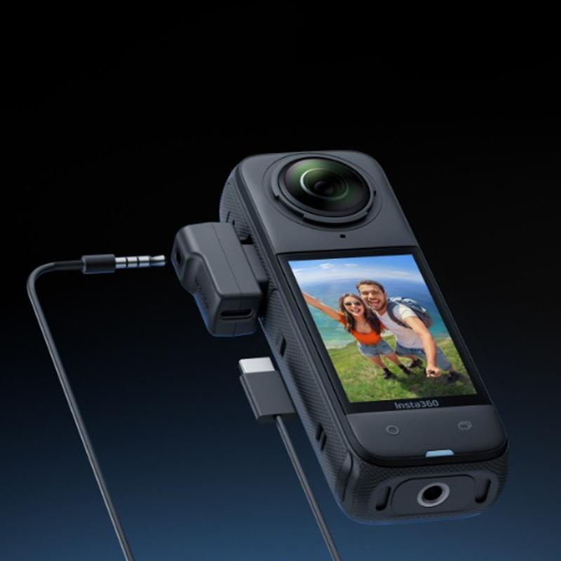 Для Insta360 X4 Аудиоадаптер для микрофона Запись звука через микрофон USBC Type-C Аксессуар для экшн-камеры Insta 360 X4